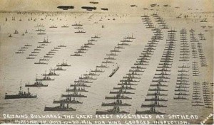 Britain's Bulwarks. The Great Fleet assembled at Spithead July 1914 for King George's inspection