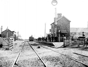 A very early photo of Brockhurst station; given that a photographer bothered to turn up, this may have been the first day of services from the station, judging by the number of gentlemen wearing top hats....