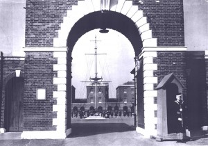 On guard duty at St Vincent's main gate in 1942. Credits to original photographer.