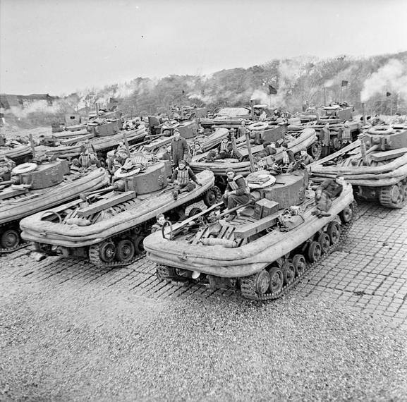 Duplex_Drive_tanks_at_Stokes_Bay_early_June_1944 Gosport Heritage