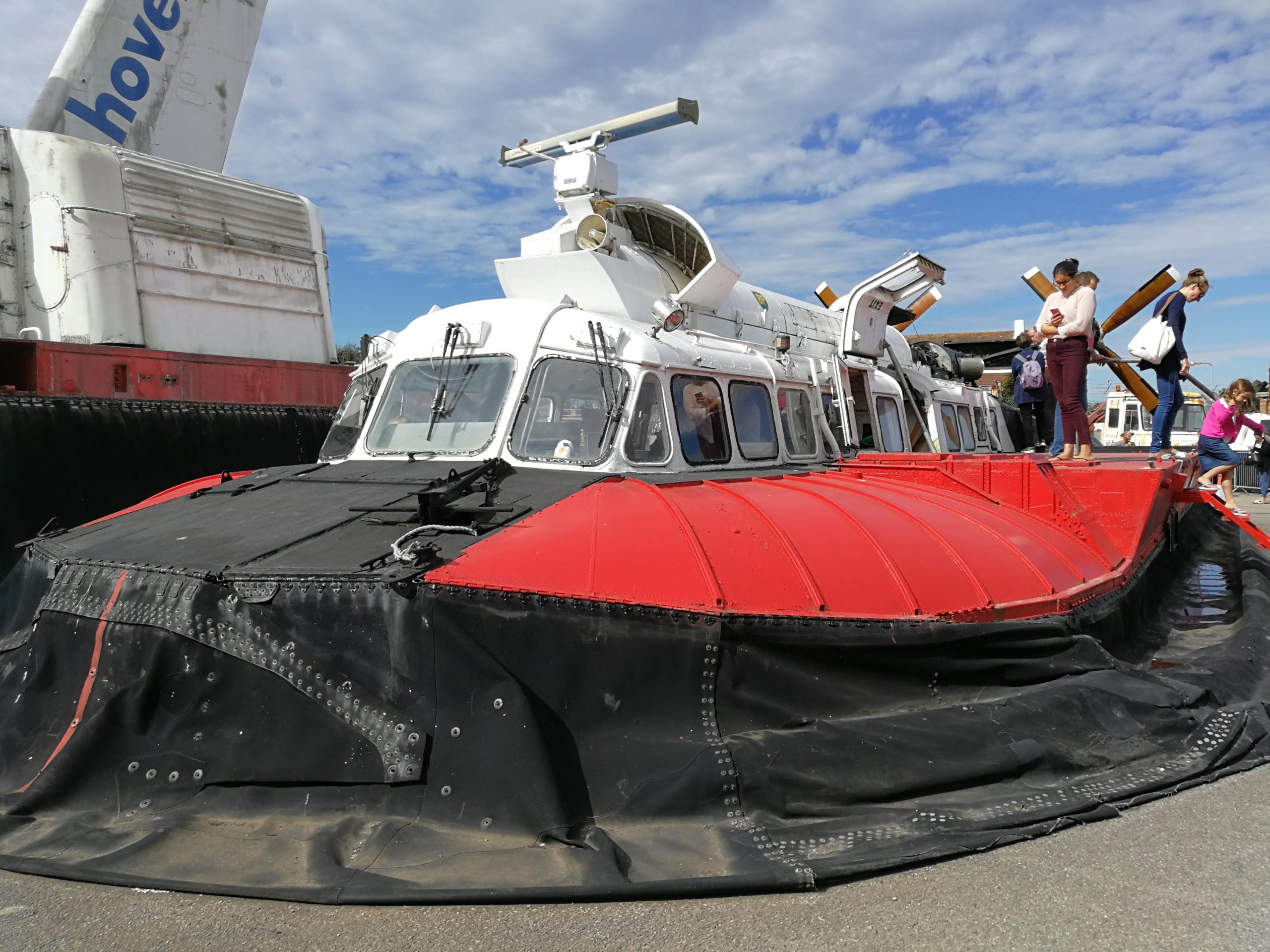 View from front quarter of SRN-4 Hovercraft at Hovercraft Museum